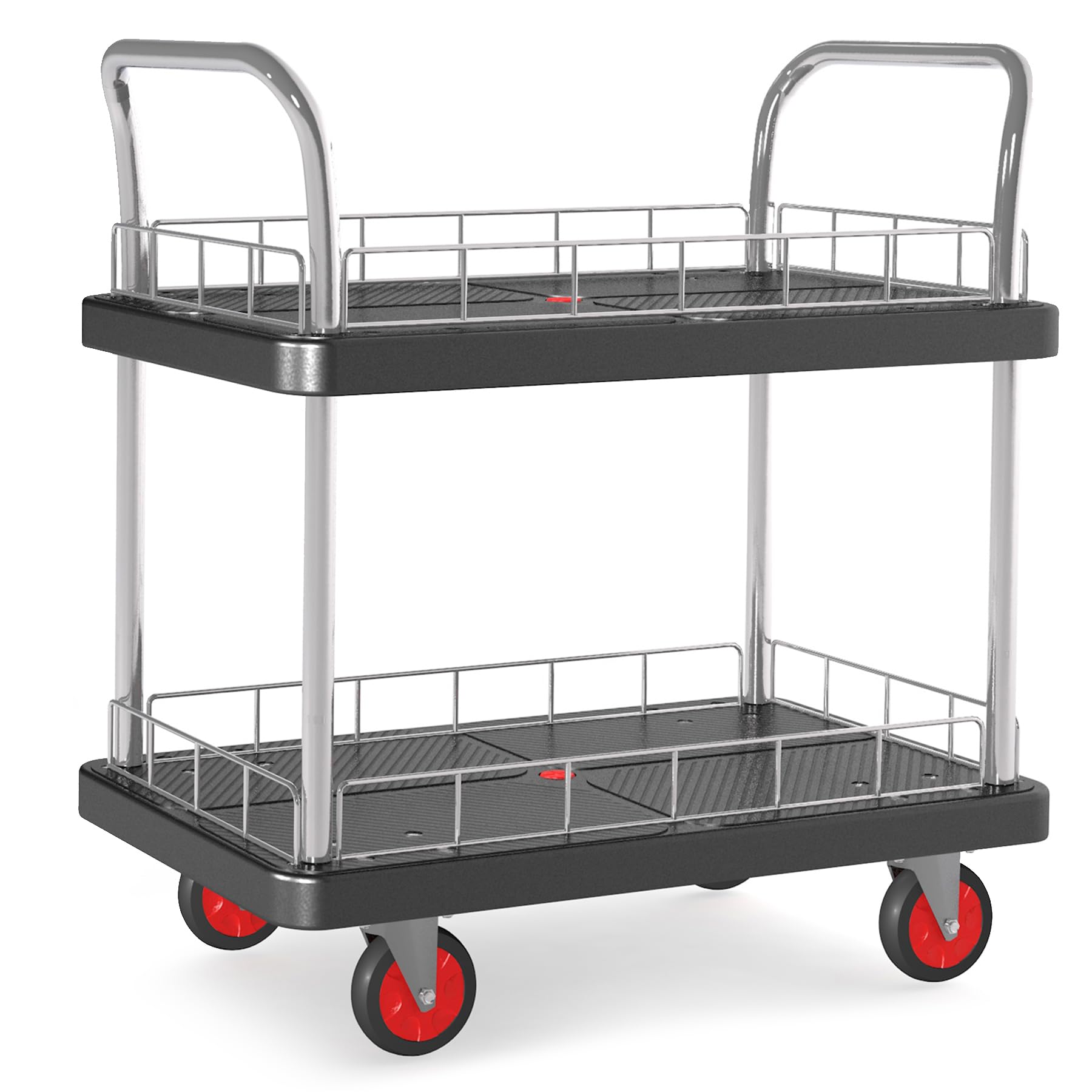 Heavy-Duty Utility Cart - 2 Shelves, 660lbs Capacity -1
