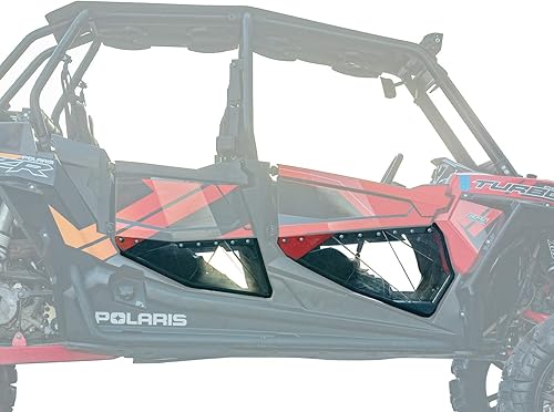 SuperATV Insertos transparentes para puerta inferior compatibles con Polaris RZR XP 4 Turbo 2016+, ajuste transparente, protección y visibilidad,