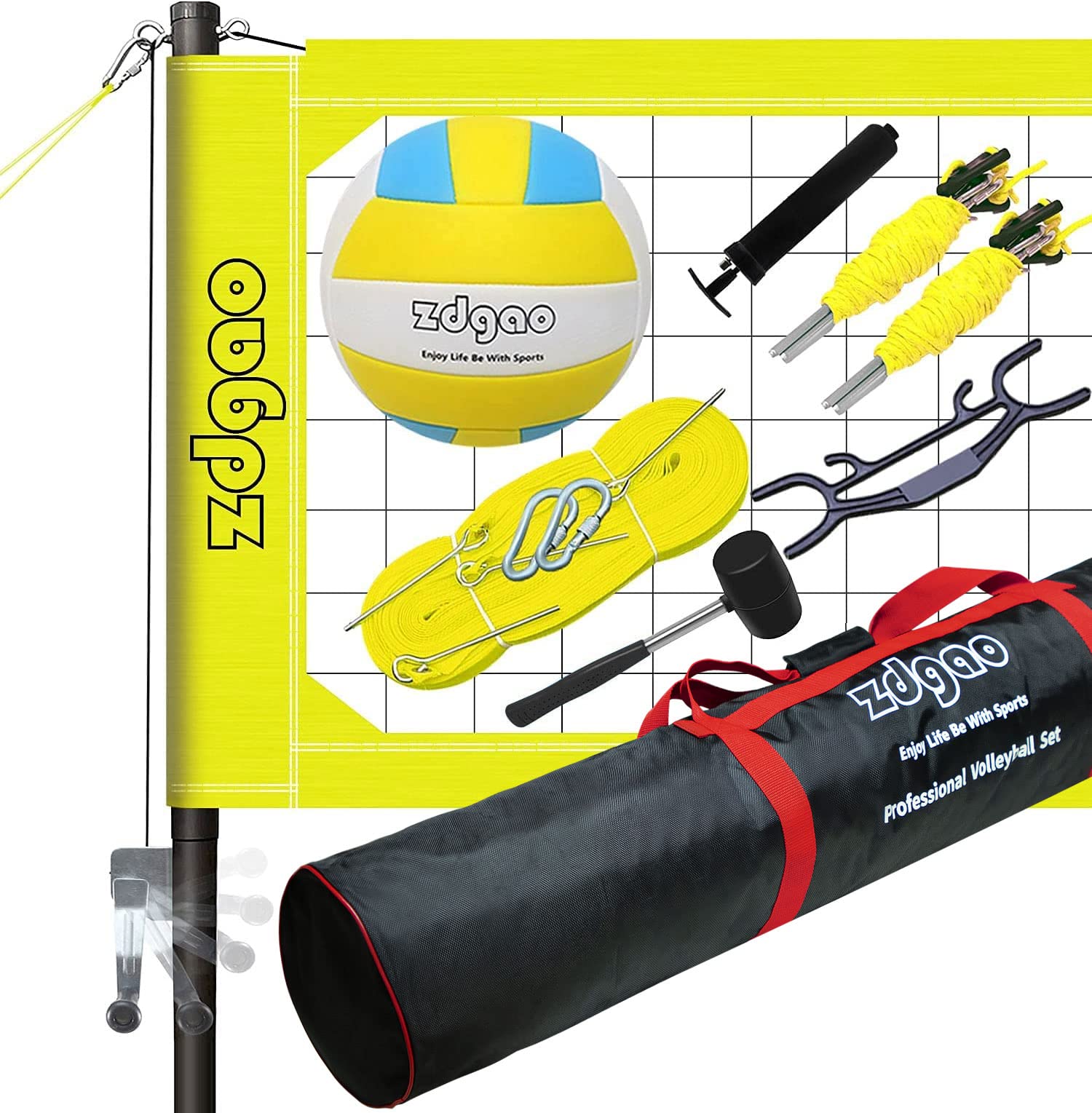 Buy Zdgao Volleyball Net Outdoor Professional Volleyball Set with