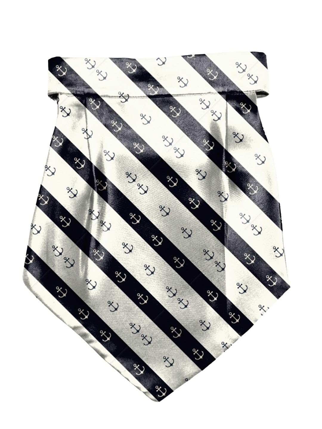 Anchor Navy Printed Cravat with Matching Pocket Square for Men - Scarf Neckwear Cravat for Men with Matching Pocket Square-image-23