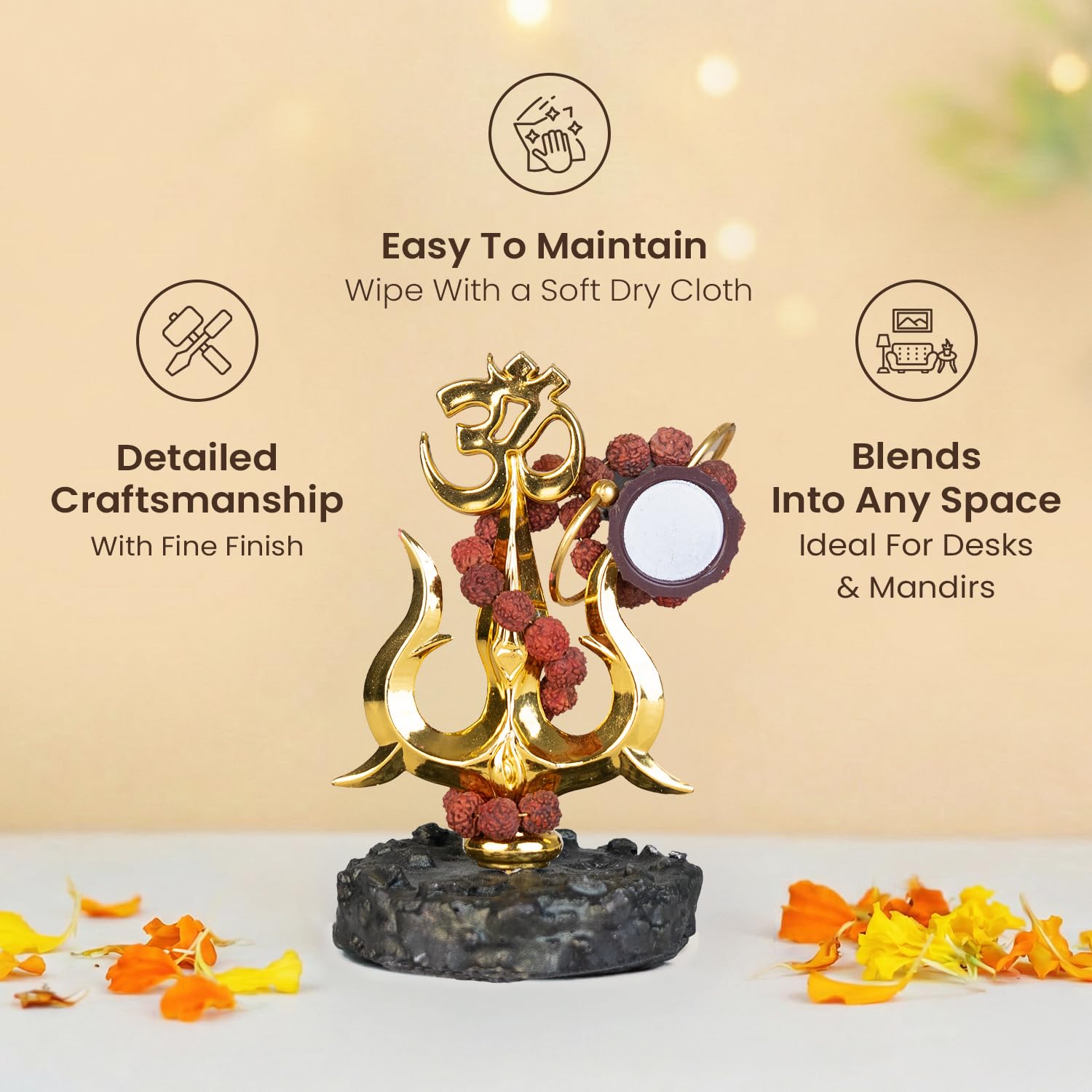 Astrotalk Mahadev Trishul Murti, Shiv Murti compatto per tempio domestico, cruscotto auto o scaffale per ufficio, Lord Shiva Idol per puja, mandir e angoli di meditazione, 8,5 x 6,5 x 11