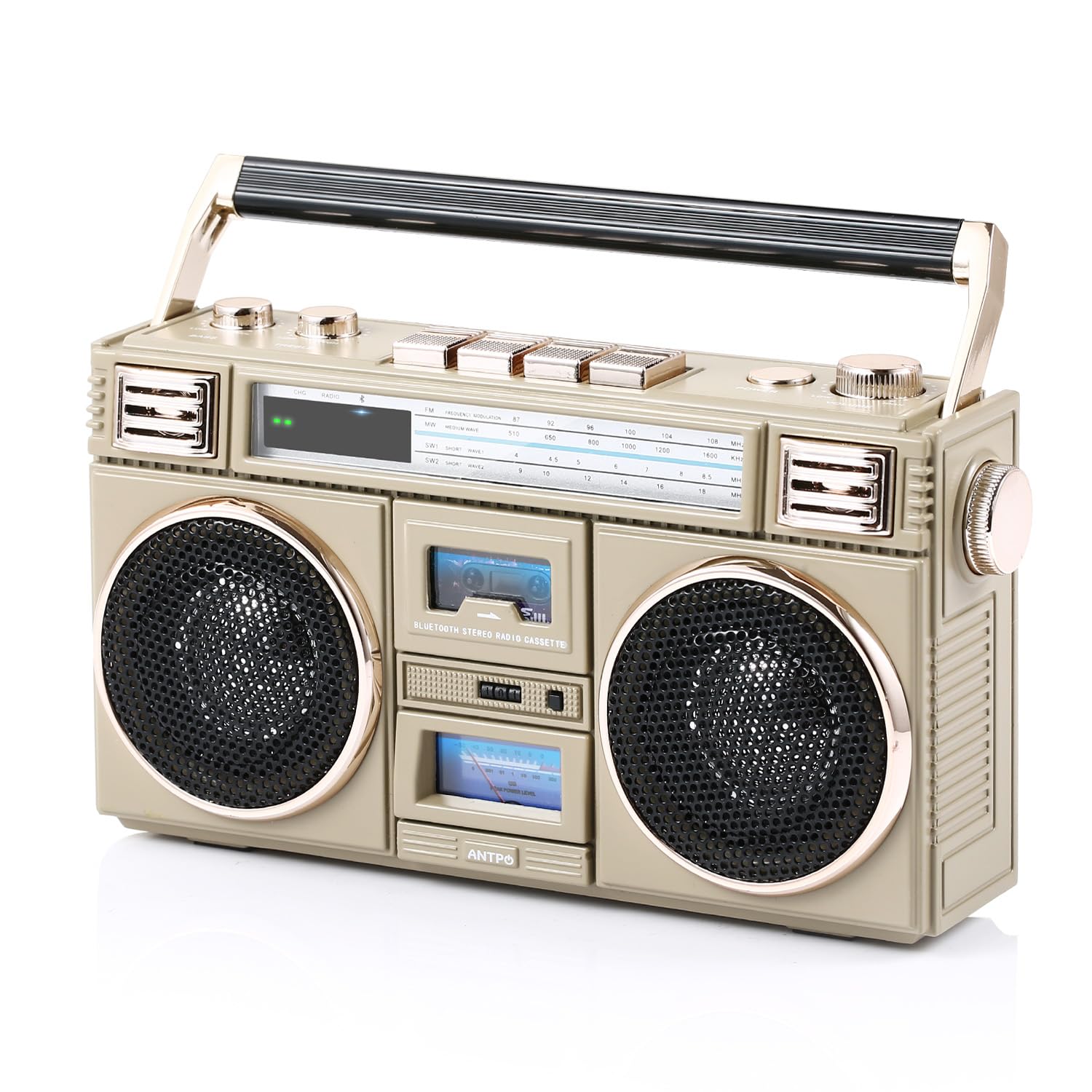 ANTPO Retro Vintage Radio Bluetooth Speakers Vintage Decor Small Wireless Speakers Stereo Radio Portable FM with Rich Bass Speakers Support TF Card