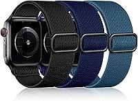 Vista 26 de DaQin Paquete de 3 bandas elásticas compatibles con Apple Watch Bands para Hombre de 1.65 pulgadas, 1.61 pulgadas, 1.57 pulgadas, 1.5 pulgadas