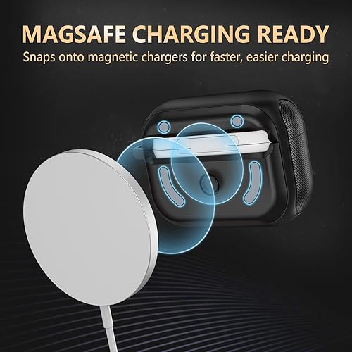Miniatura 2 de Funda para AirPods Pro de 2 generación con cerradura, lista para MagSafe, compatible con Airpods Pro de 21 generación (20222019), serie de textura