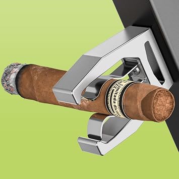 Magnetic Cigar Holder with Secure Grip & Hook & Loop Strap - Ultimate Golf Accessory for Cigar Lovers, Sturdy Aluminum Alloy & Stainless Steel, Fits Golf Carts, Beach Chairs, Fishing Rods