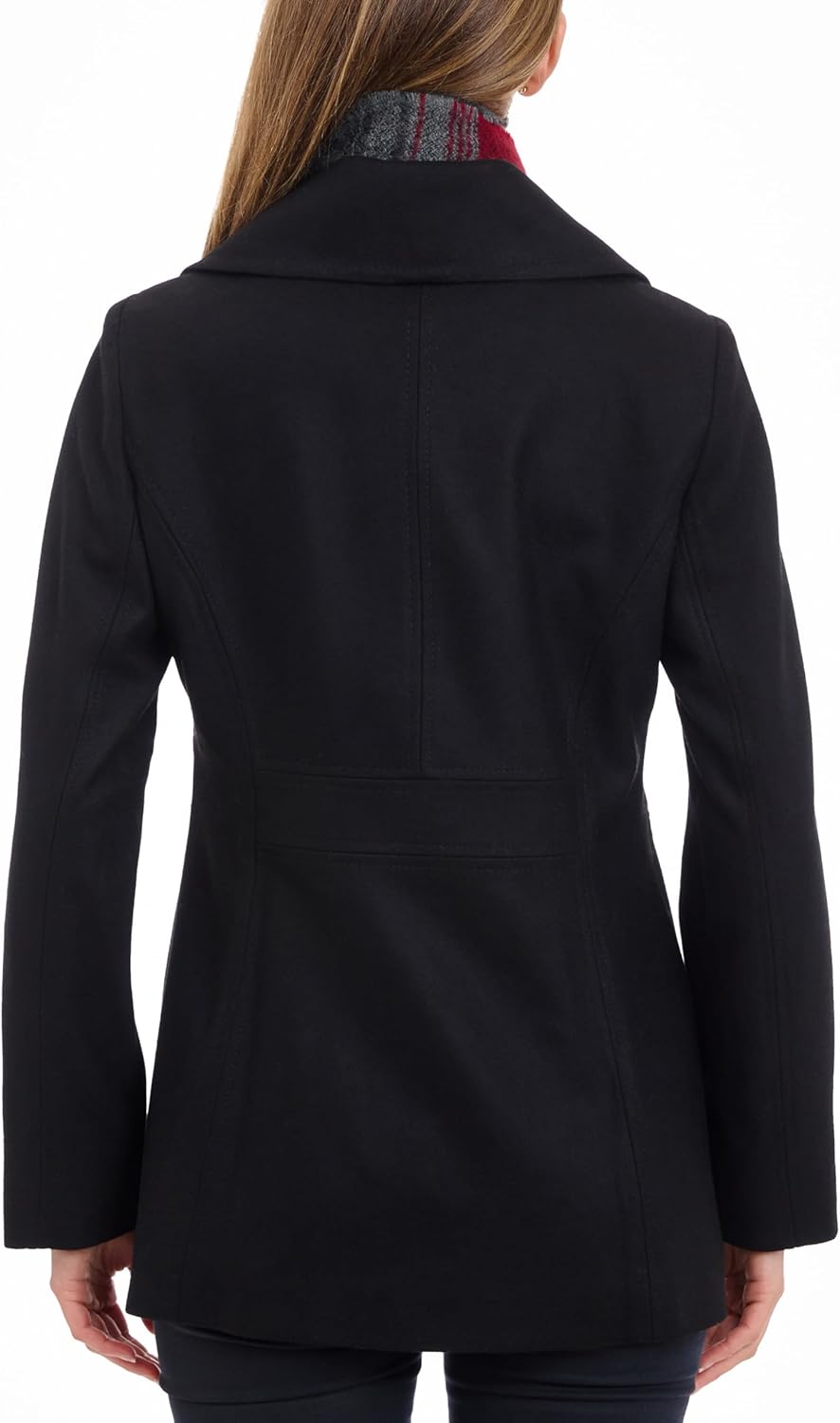 LONDON FOG Women's Plus-Size Double Breasted Peacoat with Scarf - Image 2