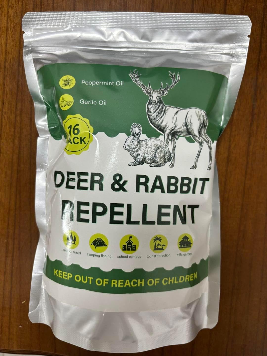 16 Pack Peppermint Deer Repellent Pouches, Natural Deer Repellent Keep Deers Out from Outdoor Tree Yard Attic Garden House, Long-Lasting Protection, Safe for Dogs and Children, Yellow