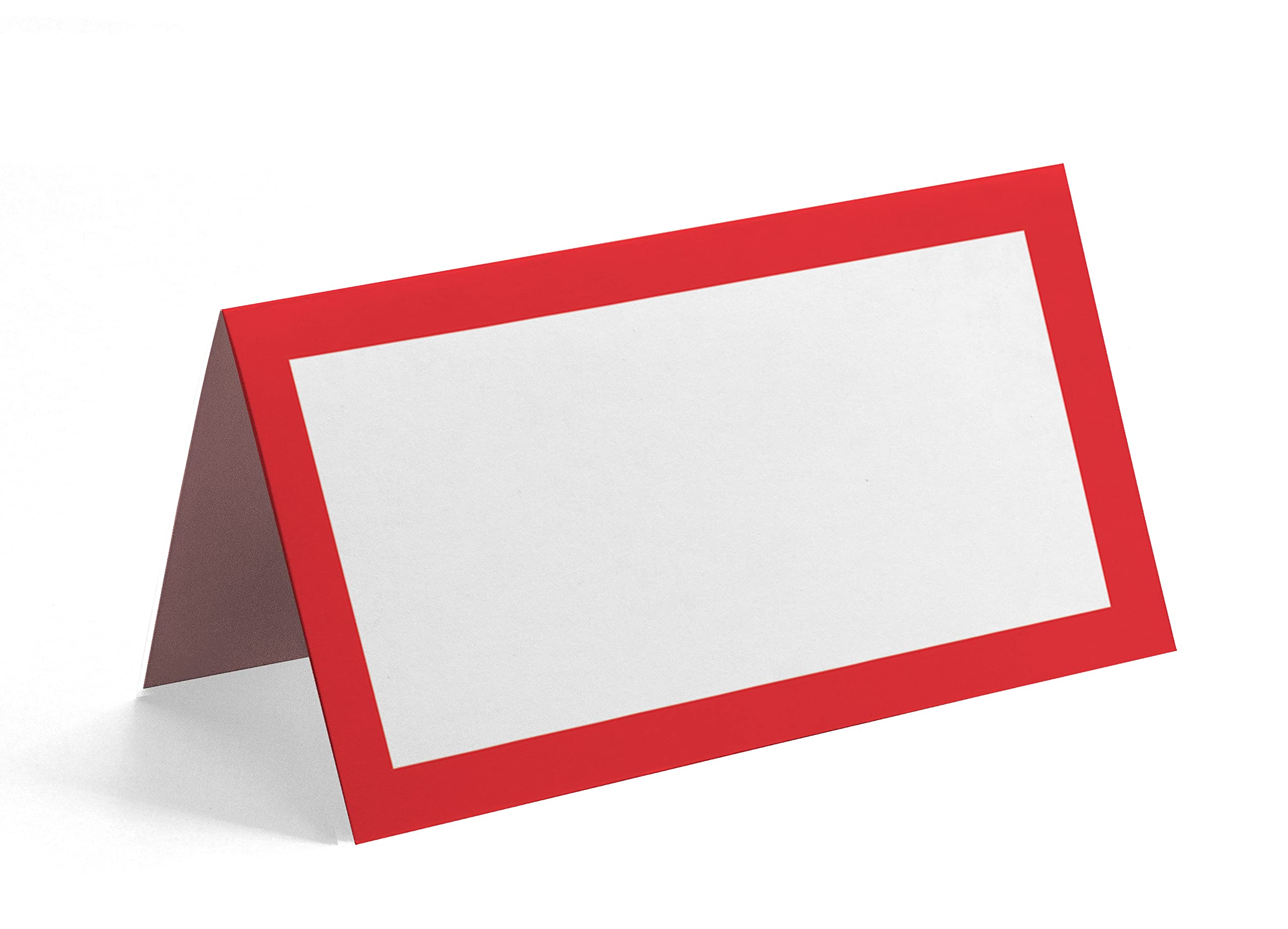 Inkdotpot Pack Of 24, Solid Tent Tables Place Cards For Table Setting For Wedding Thanksgiving- Christmas Holiday Catering Buffet Food Table Tents- Wedding Name Escort Cards (Red)