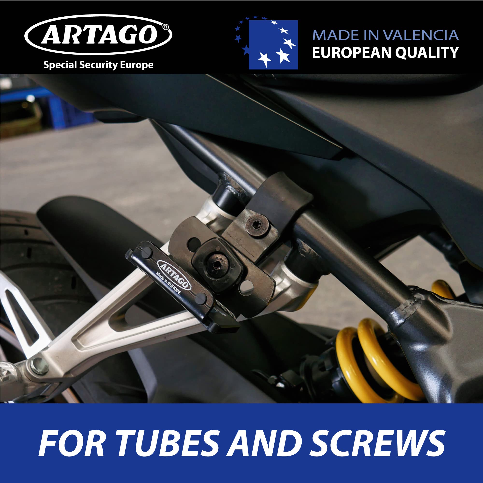 Image secondaire de Support Universel Artago K402 pour Antivol Moto 30X14 et 30X10