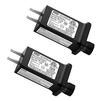 2PCS Replacement 30V 0.12A LED Transformer Class 2 Power Supply Adapter Ip44 LED Light Controller Low Voltage Transformer for Christmas String Light Inflatable Decorations 30V3.6W 2PCS