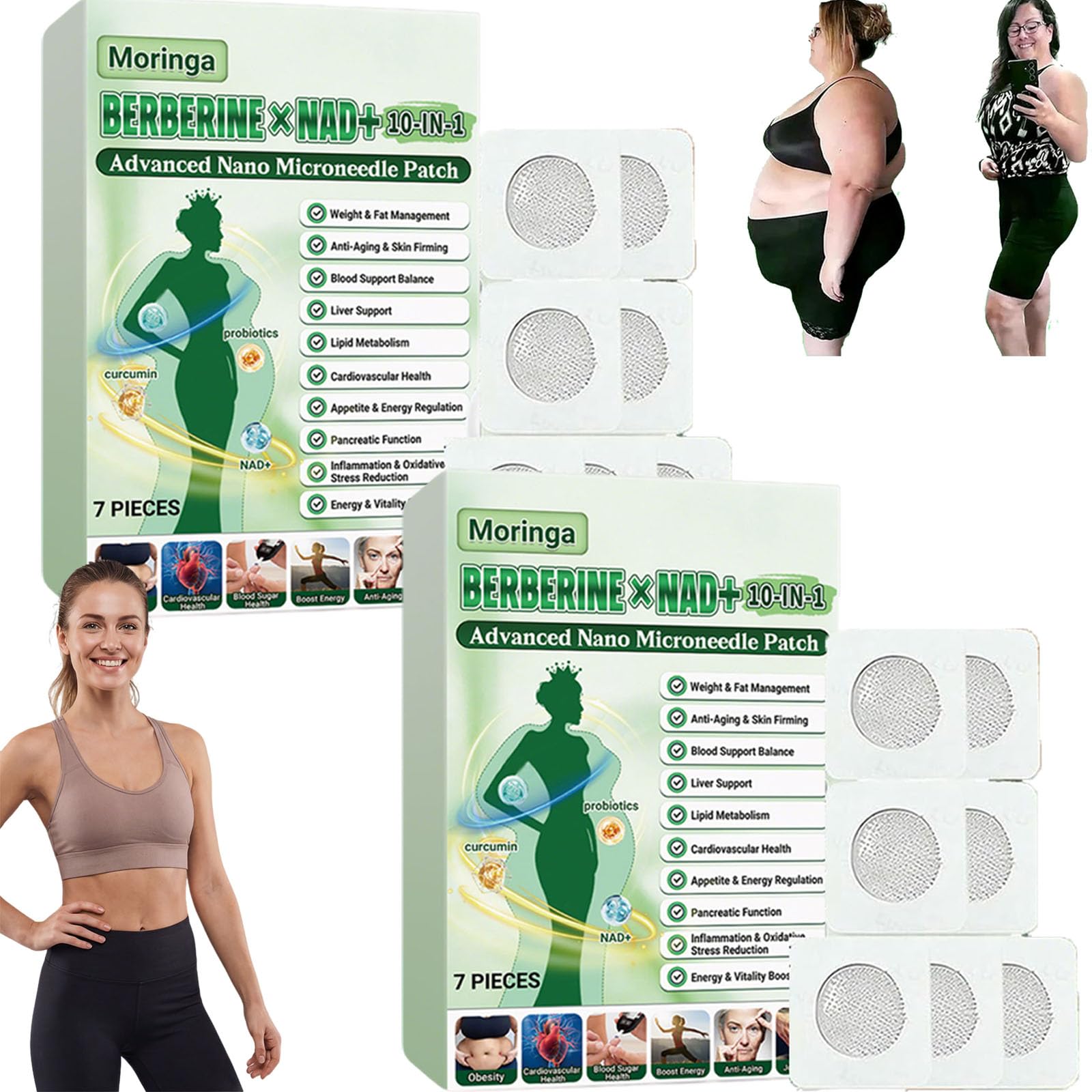 6 Cajas Moringa x Berberine Patch 10 en 1,parche avanzado de microagujas Moringa 10 en 1,Parche de Metabalance Profesional, Fácil de Aplicar, para hombres y mujeres (6-Cajas) — view 10