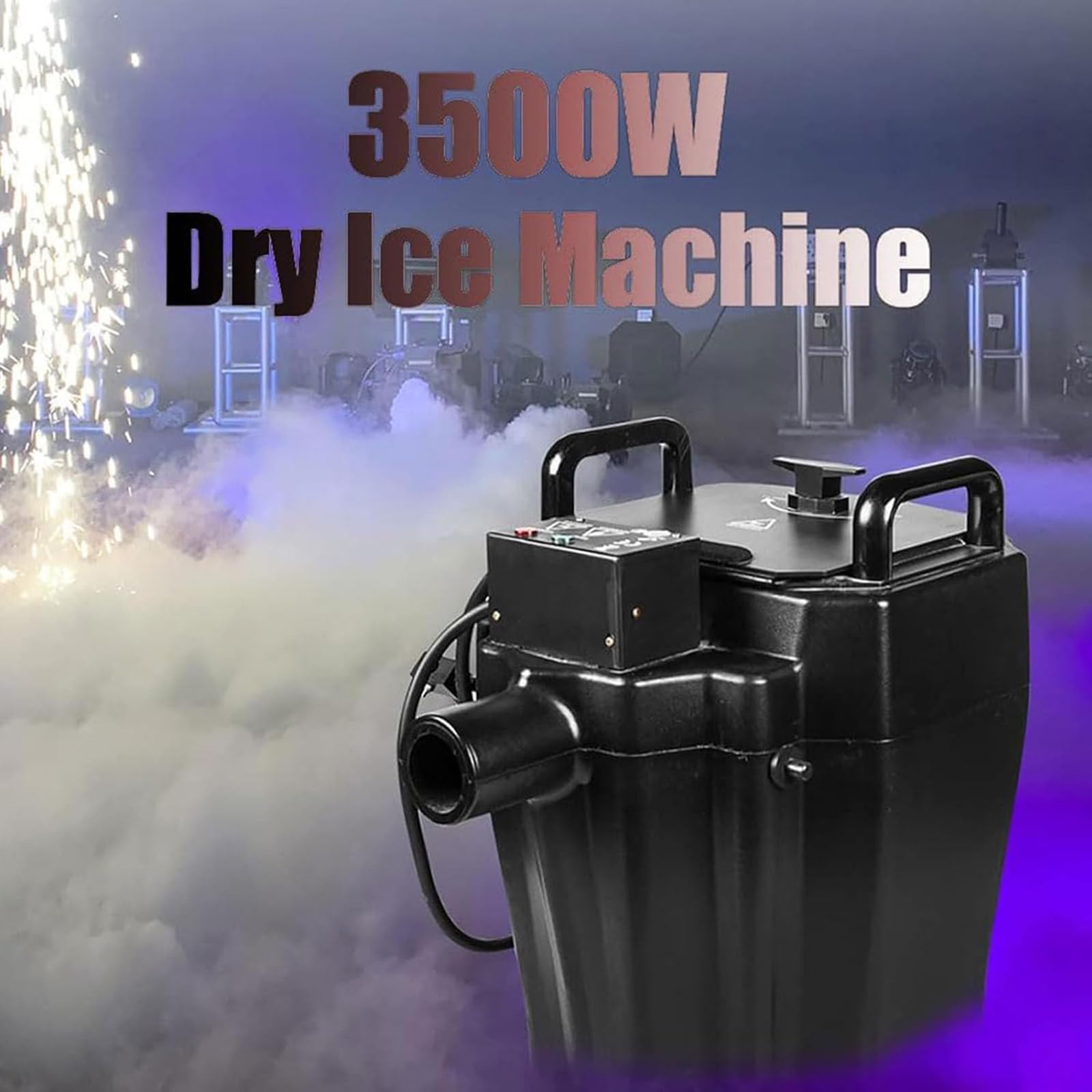 Wytwornica mgły suchego lodu 3500 W, nisko zawieszona wytwornica dymu, wytwornica mgły strumieniowej do klubów, na imprezy, DJ-ów, wesela, o maksymalnym zasięgu 250 m²