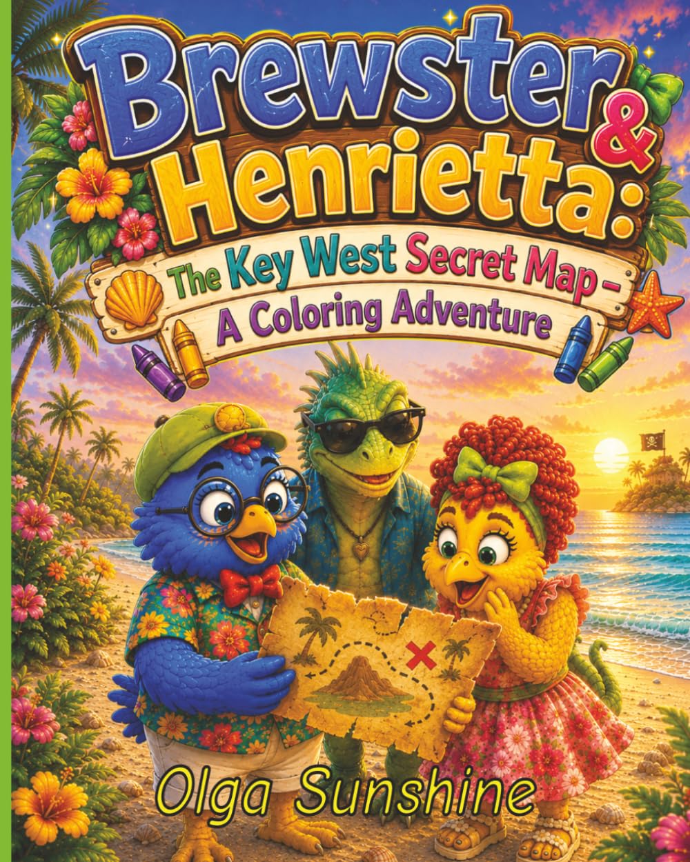 Brewster & Henrietta: The Key West Secret Map – A Coloring Adventure (Brewster & Henrietta Coloring Book Series)