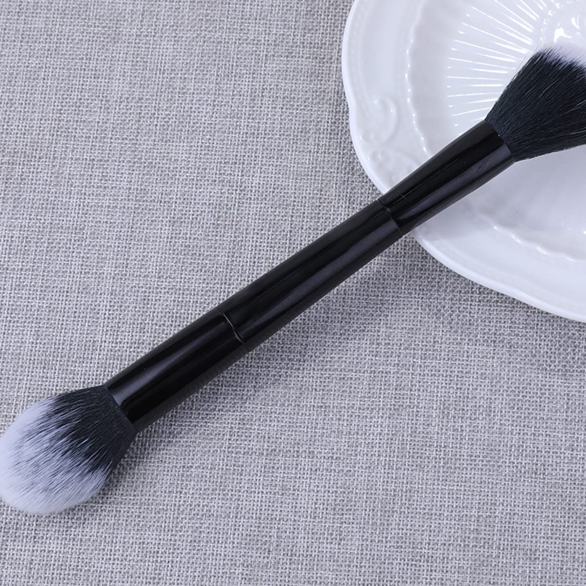 FZLANQ 2 Pcs Foundation Makeup Brushes Foundation Powder Buffer Double Head Brushes Contour Synthetic Brush Makeup Cosmetic Tools Contouring Highlight Brush for Woman Girl - Image 4