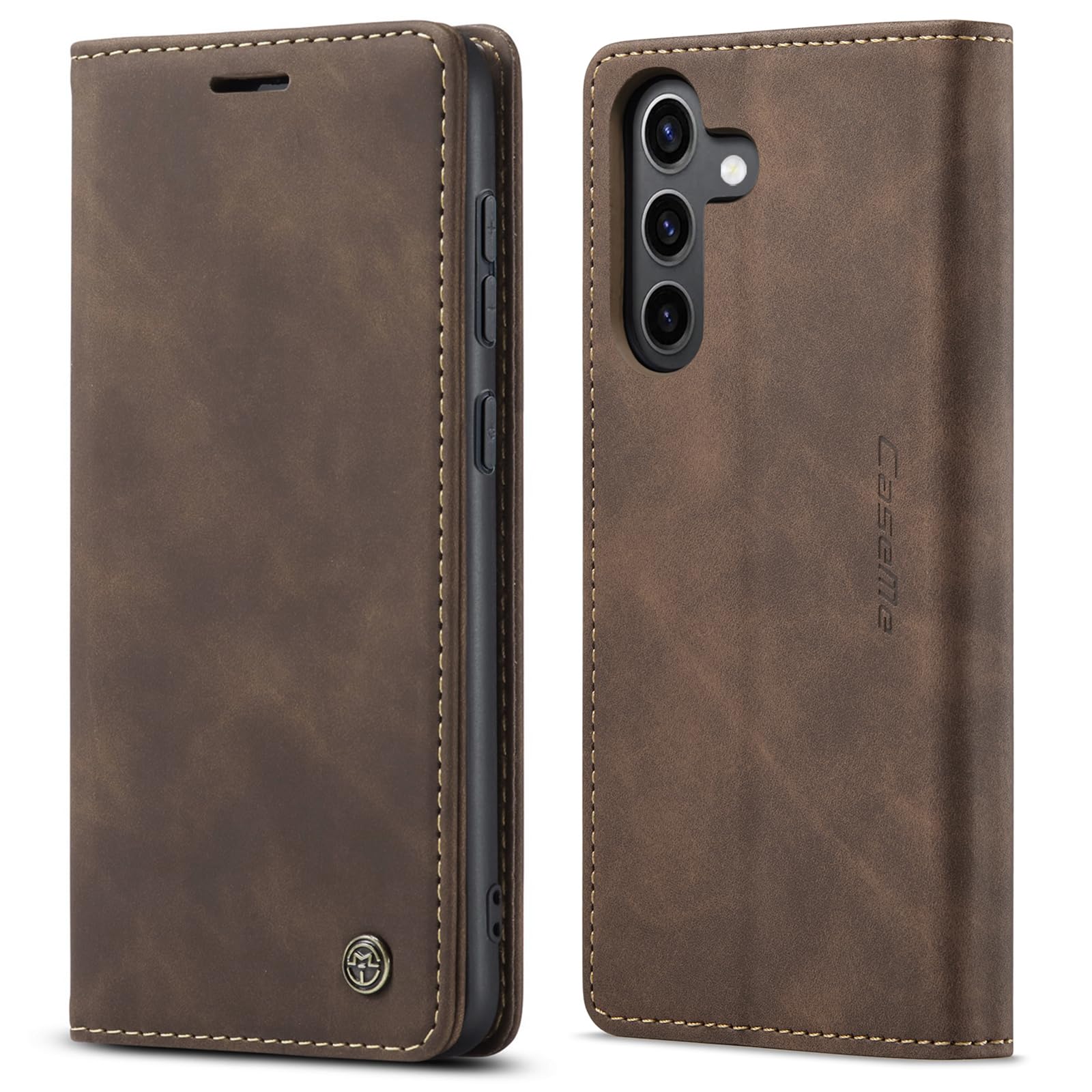 for Samsung Galaxy S24 Plus Case, Flip Wallet Leather Case with Card Holder Magnetic Closure Shockproof Kickstand Protective Phone Cases Cover for Galaxy S24 Plus 5G Cover,Coffee — view 8