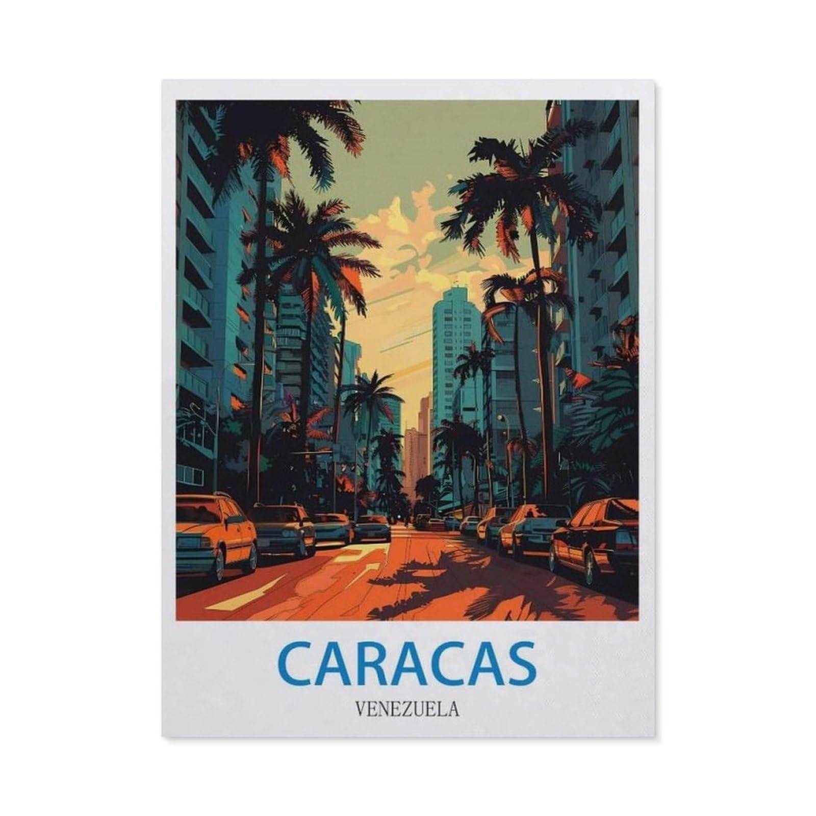 Beayodkp （30 X 40 Cm/11.81 X 15.74 Inches） Diamond Painting，Caracas Venezuela，Diamond Painting Art Embroidery Cross Stitch Pictures Gift Wall Decoration-Ci84