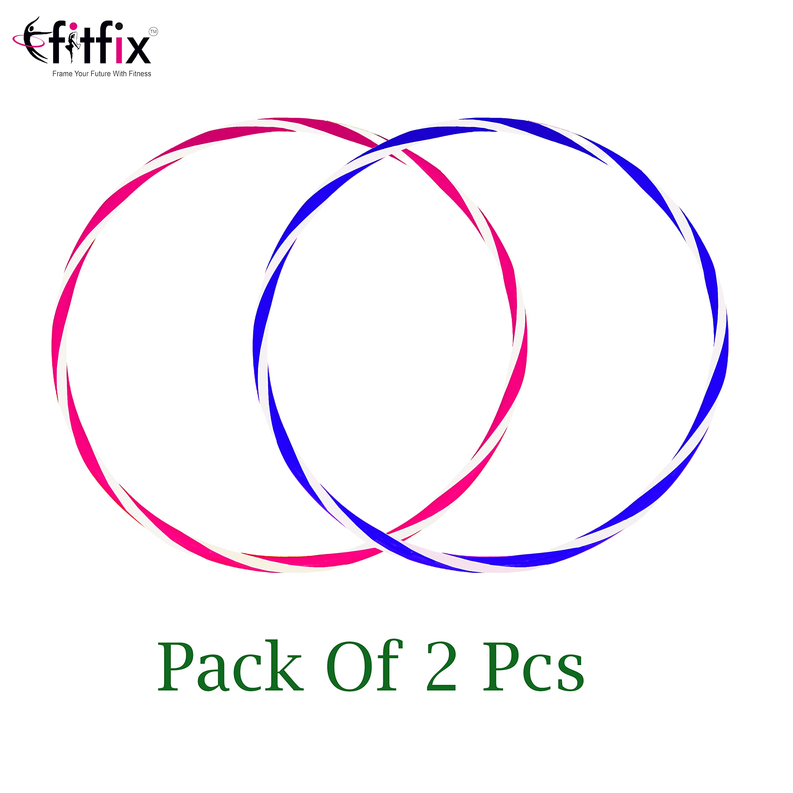 Fitfix® Fusion Welded Helix Sports Toy Hoop for Boys, Girls, Kids, Children - Sniper Double Colour - 18 Inches Diameter, Pack of 2 ps - Includes Carry Bag