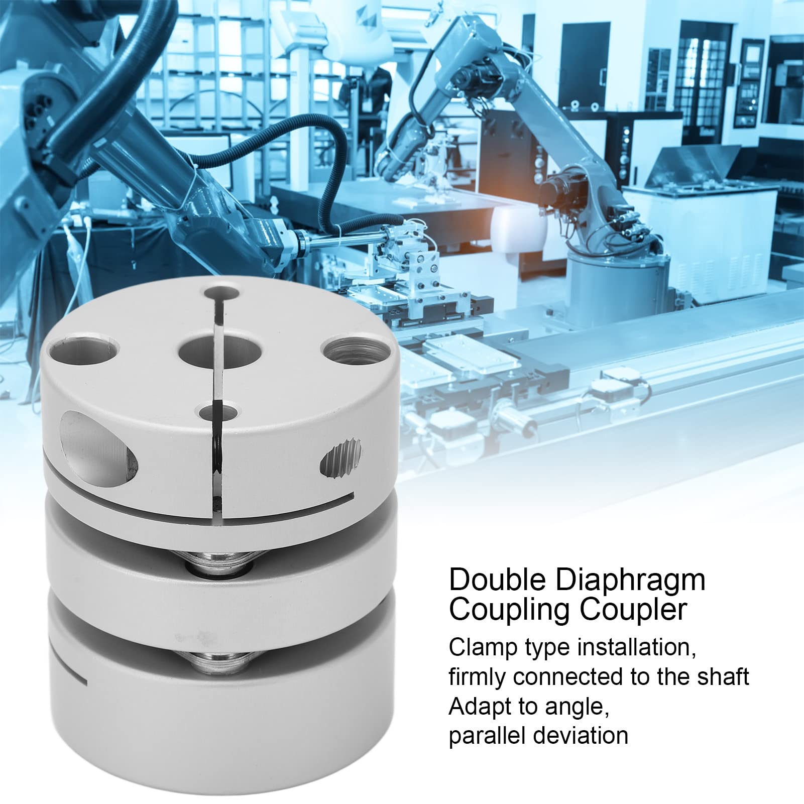 ANKROYU Double Diaphragm Coupling Coupler, Aluminum Alloy Wheels with Stainless Steel Discs, U Shaped Clamp Tight Coupler for Connecting Servo Motors, ANKROYUqv9mgxu7dk