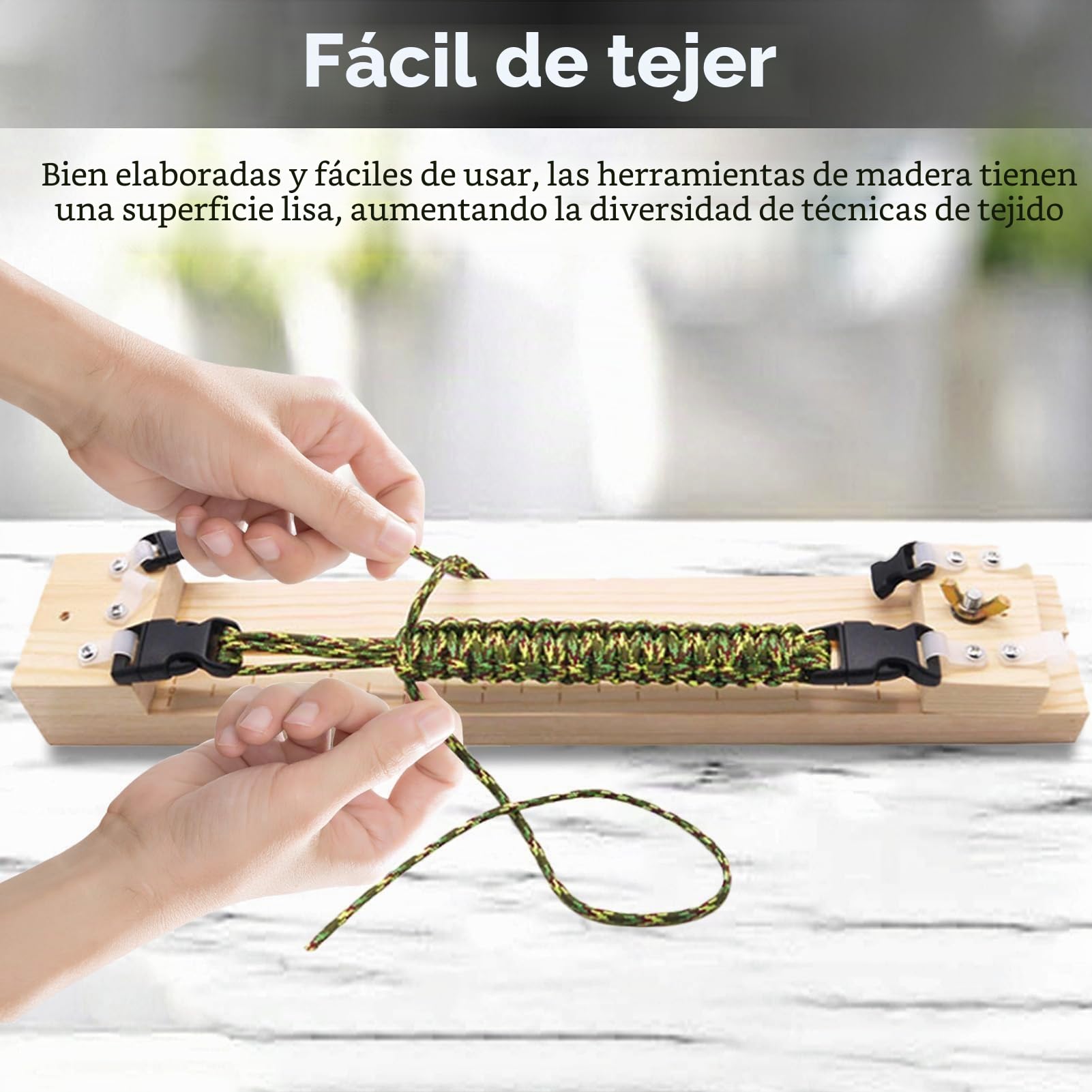 HERCHR Plantilla De Pulsera De Paracord, Kit De Fabricante De Pulseras Ajustable Pulsera Fabricante De Muñequeras Herramienta De Fabricación De Muñequeras Para Hacer Pulseras De Bricolaje