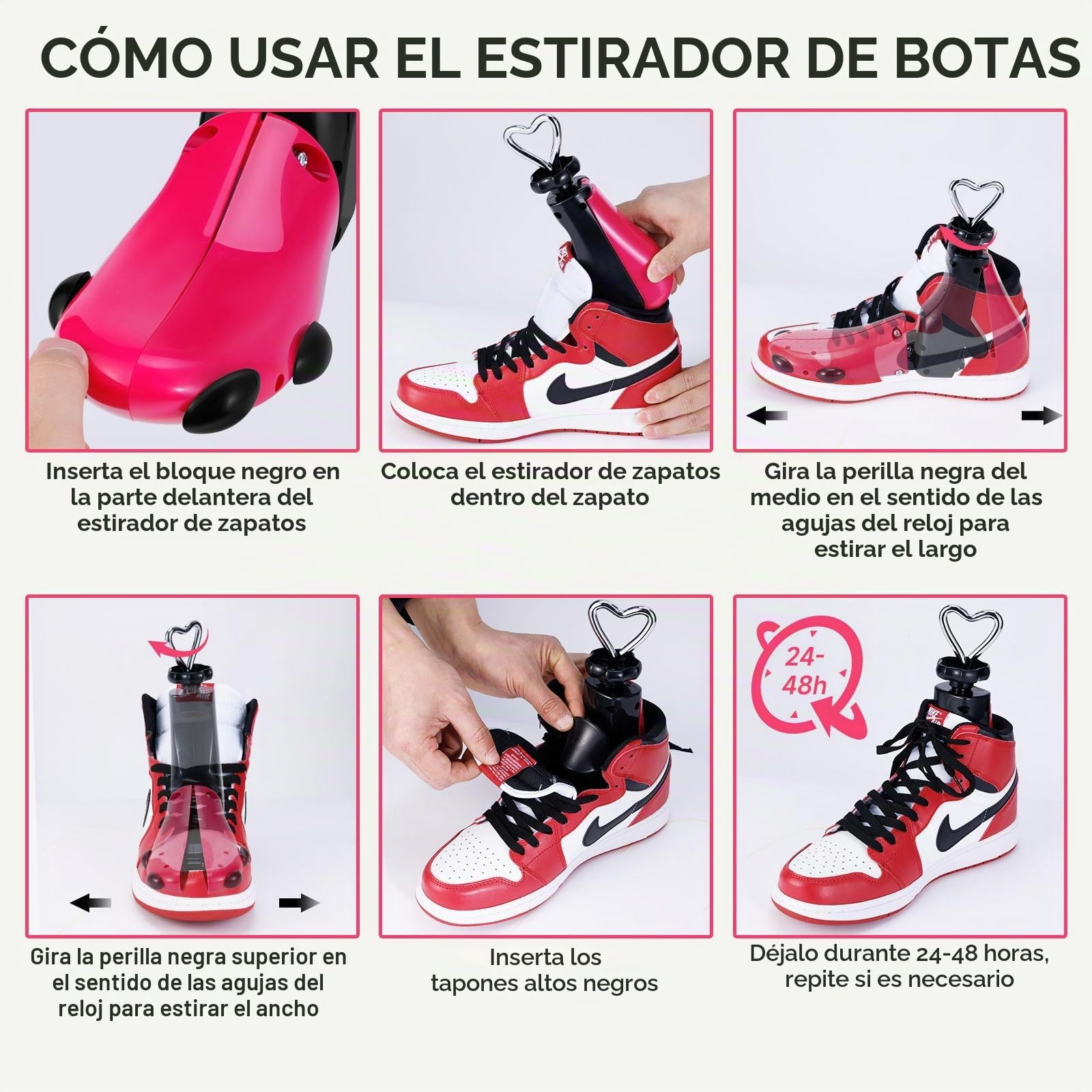 Hormas para Zapatos Hombre Mujer Hormas para Botas, Profesional Ensanchador de Zapatos y Botas, Estirador de Zapatos Ajustable Anchura y Longitud