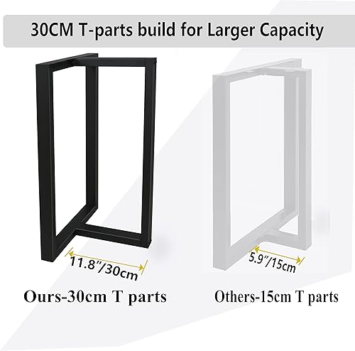 Miniatura 4 de Patas de metal para mesa, patas de banco, patas de mesa, patas de repuesto de tubo cuadrado resistente, patas de escritorio, patas de muebles para
