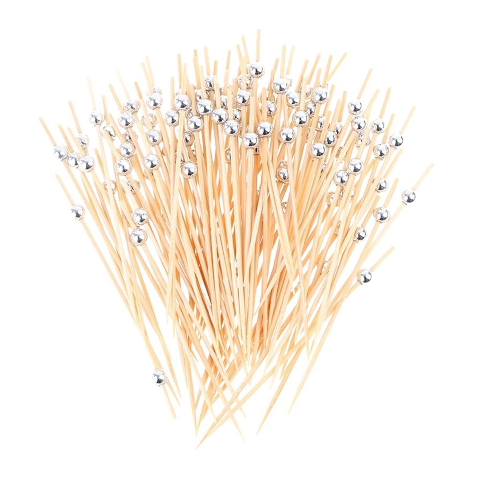 Wzptlkibad F 100Pcs Bamboo Skewers Ruit Ork Picks Or Party Buffet