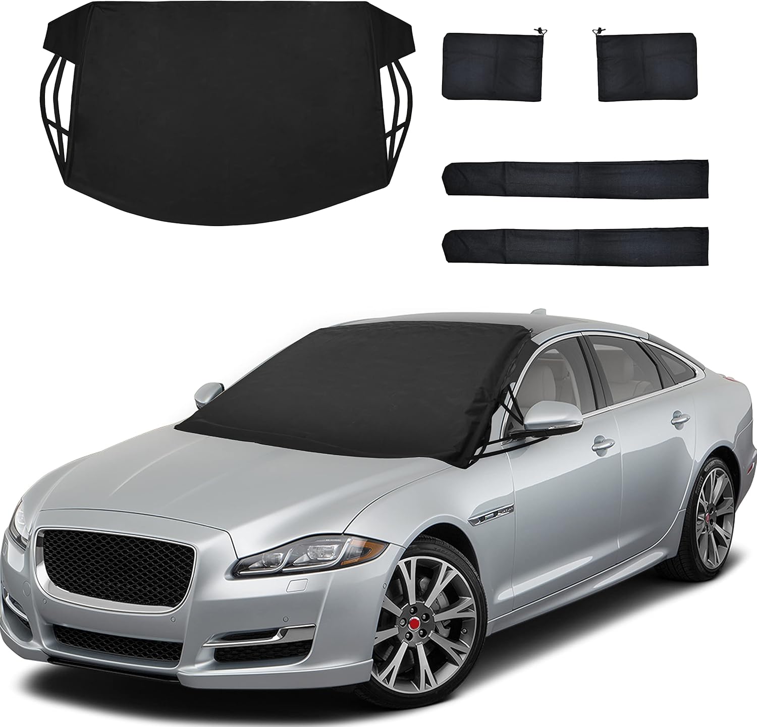 EcoNour Snow Cover with Side Mirror Covers + Car Windshield