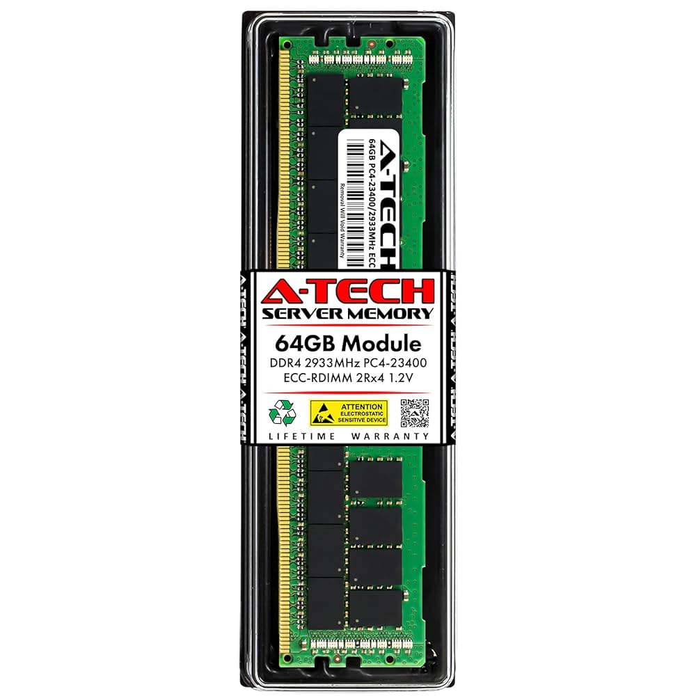 【新品未使用】A-TECH 64GB DDR4 2933MHz ECC RAM Amazon.com: A-Tech 64GB DDR4 2933MHz PC4-23400 ECC RDIMM