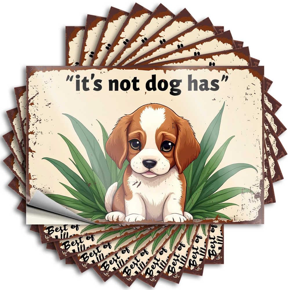 Decals Cover Scratch Resistant Decals, Accent Matte Print for Phone Case Humor | Dorm Decorations Uv Proof Pack Adorable Puppy Amidst Lush Greenery: A Heartwarming Scene(8X12CM)