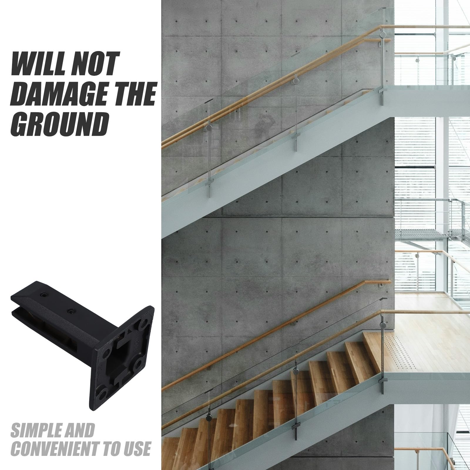 Heavy Du - Abrazadera de barandilla de acero inoxidable de 155 mm, soporte de clip para valla de balcón para piscina y cubierta, instalación segura de balaustrada