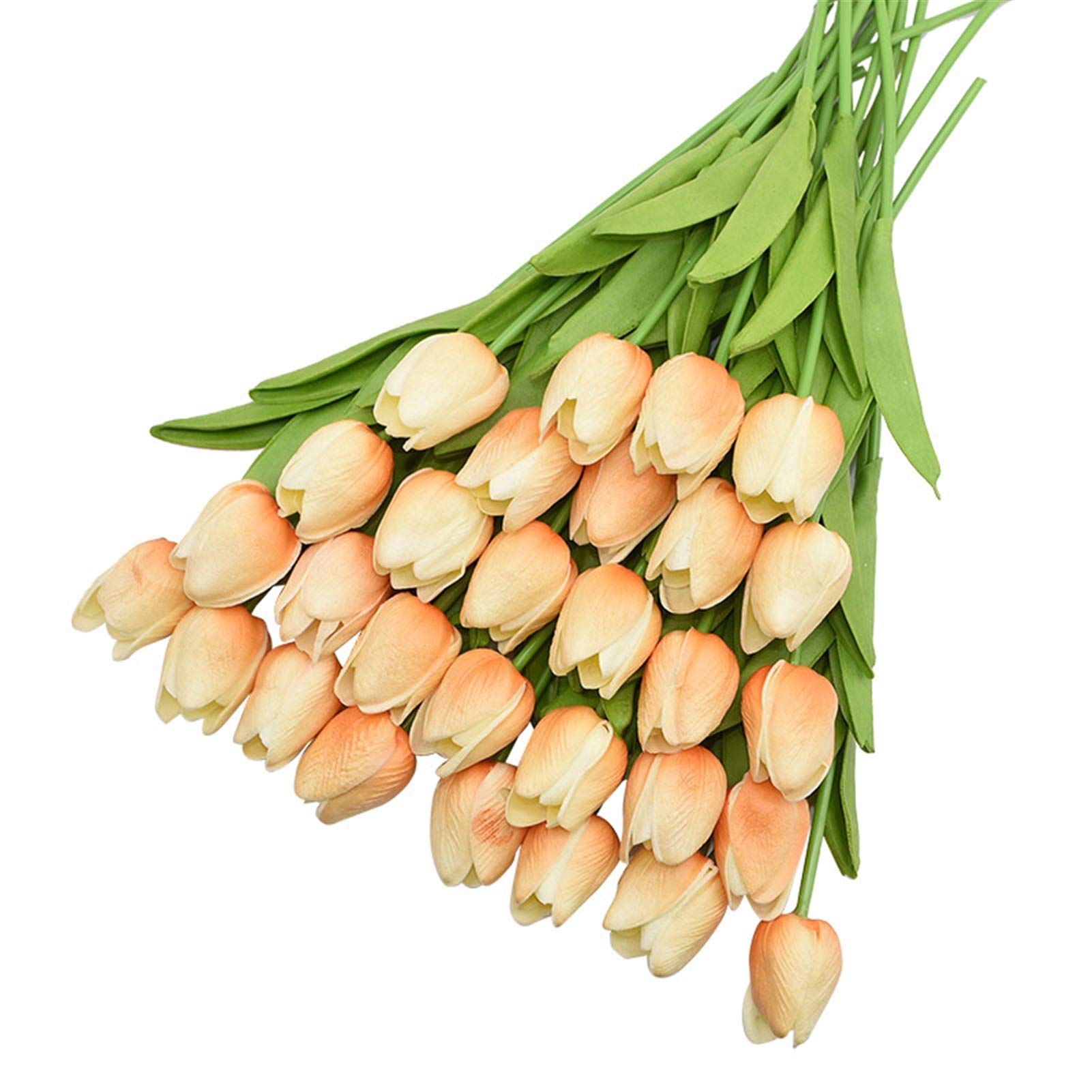 Tulips Artificial Flower, Real Touch Tulipe Flowers Fake Flowers Wedding Decoration Flowers Christmas Home Garden Flowers (Color : Peach)