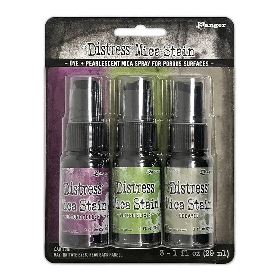 Distress Mica Stain 3色セット + 9.5インチハサミ Amazon.com: Ranger Holtz Distress Halloween Mica Stains Set
