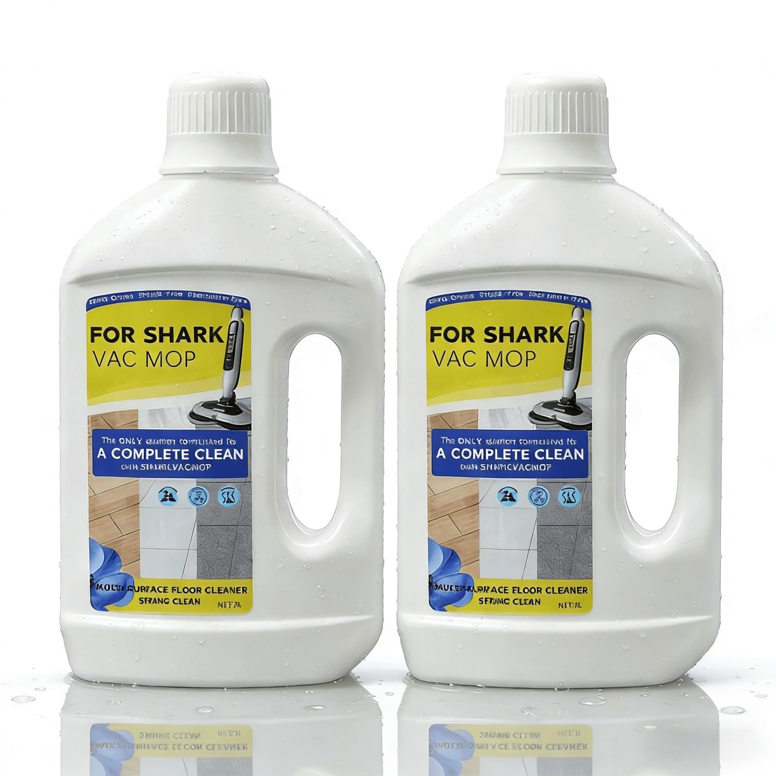 Compatible con Shark VACMOP VM252 Limpiador Sin Cable Limpiador Multisuperficies for Suelos 1L Solución de Limpieza for Madera Sellada Baldosas Laminato Fragancia Primaveral(2 bottle)