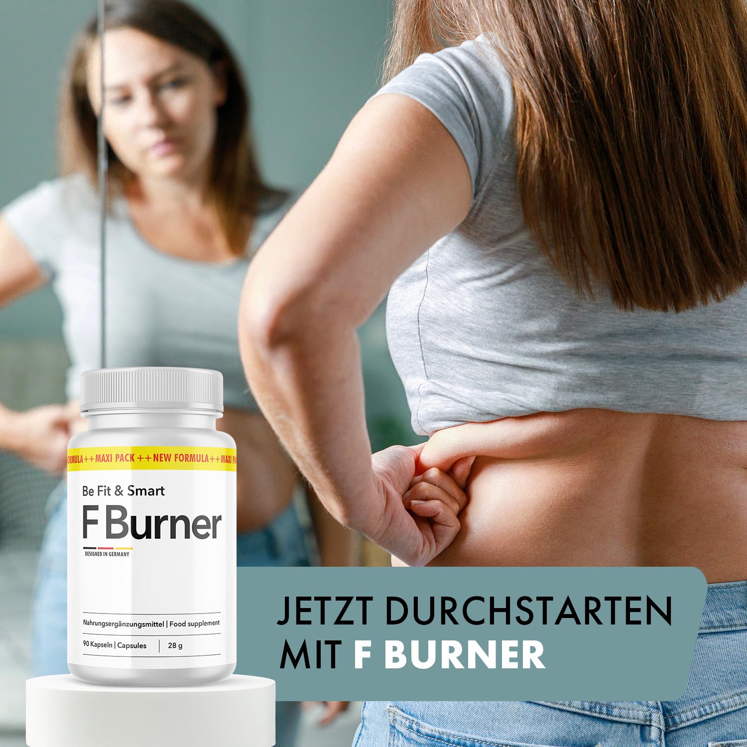 Fburner Kapseln | kombination hochwertiger Zutaten | in der großen Maxi-Dose | 90 Kapseln