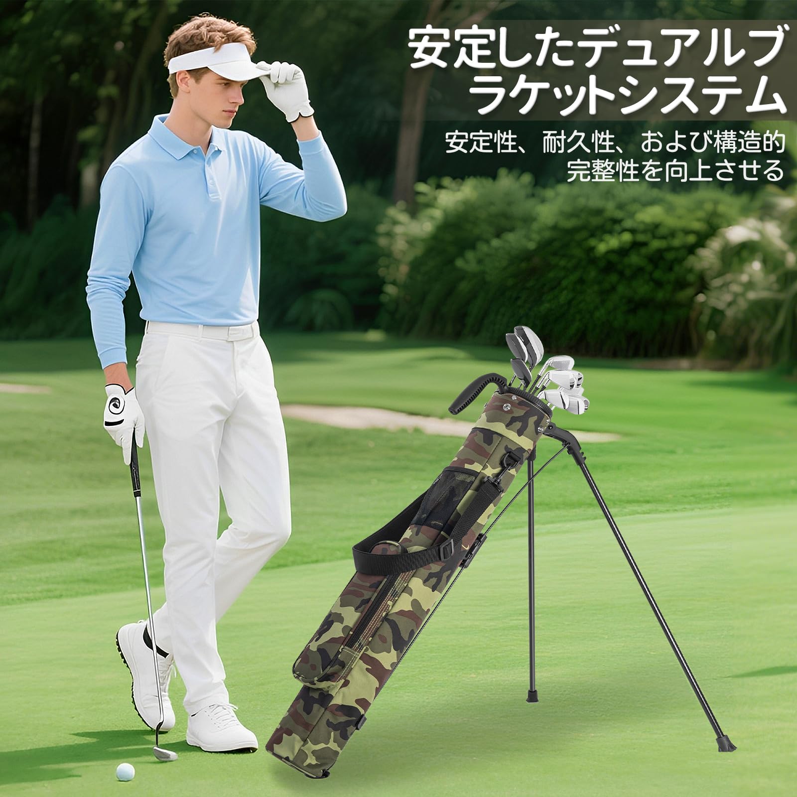 Rxakudedo ゴルフバック 超軽量 ゴルフクラブケース コンパクト ゴルフバッグ メンズ レディース 練習場用 持ち運び便利 シンプルデザイン 8本収納 アーミーグリーン Amazon | Rxakudedo ゴルフバック 超軽量 ゴルフクラブケース