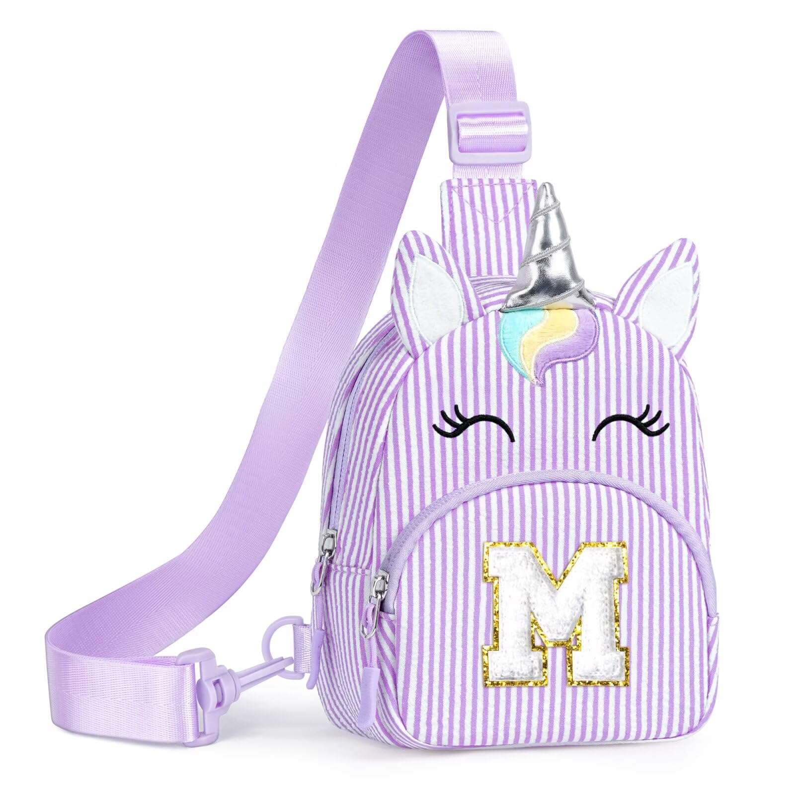 YOOLIFE Purse Gifts for Girls Kids - Birthday Gifts for 2 3 4 5 6 7 8 Year Old Girl, Initial Sling Bag Fanny Pack for Little Girl Crossbody Bag,