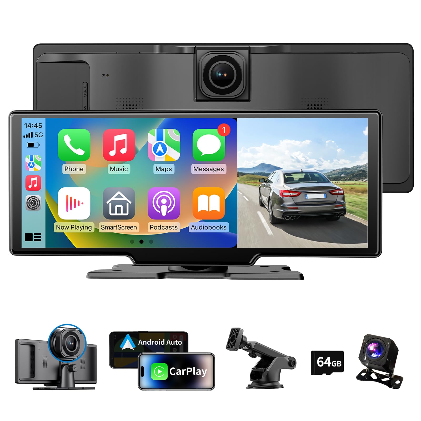 Adelagnes 10,26 Zoll 4K Wireless Carplay Display