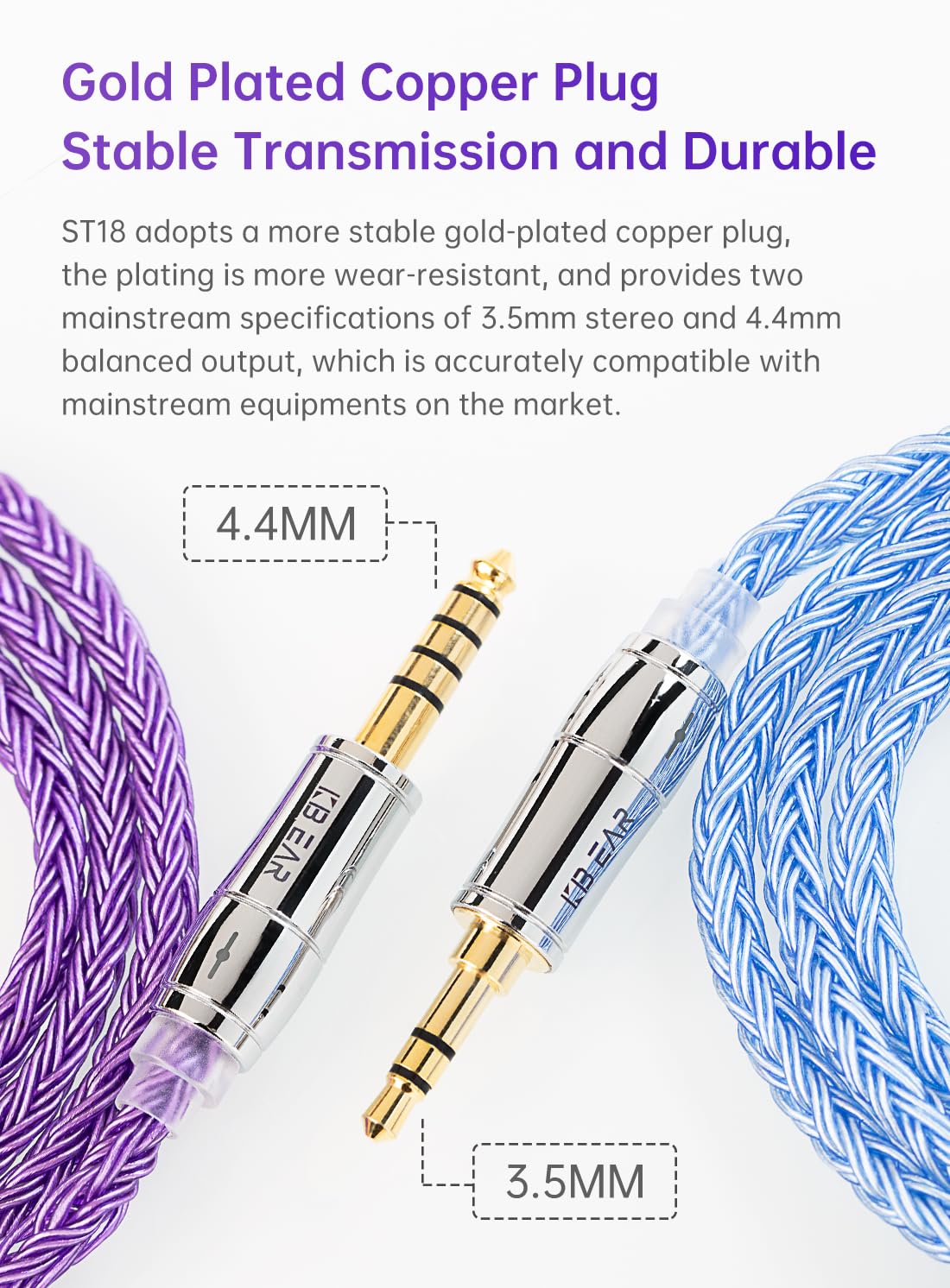 Amazon.com: keephifi KBEAR ST18 Colorful IEM Cable Single Crystal