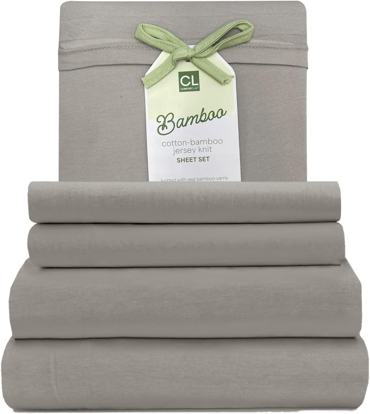 Comfort Lab Queen Jersey Sheets, Rayon Derived from Bamboo