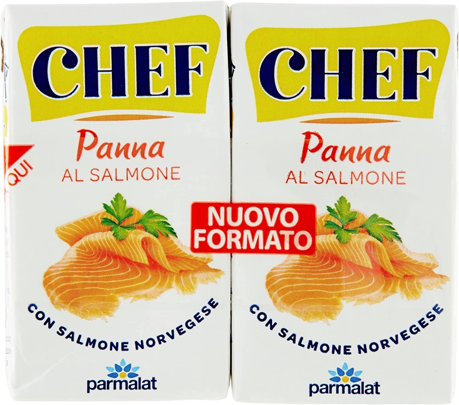 Italian Gourmet Lot 12 Chef Panna al Salmone 2x125 ml – Sauce crème au saumon norvégien (Parmalat), idéale pour pâtes, risotto, gnocchi & recettes rapides, cuisine italienne + Italian Gourmet Polpa