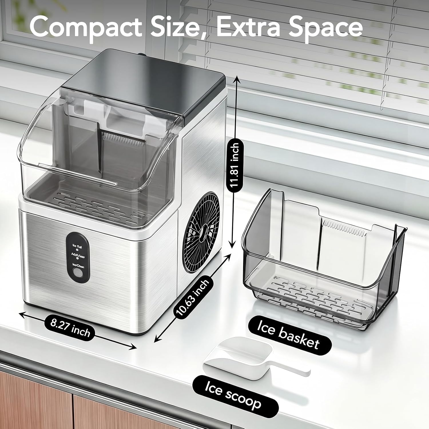  Nugget Ice Maker Countertop | 35Lbs/24H, Soft Crushed Pellet, Portable, Auto-Cleaning Function, One-Click Operation thumbnail