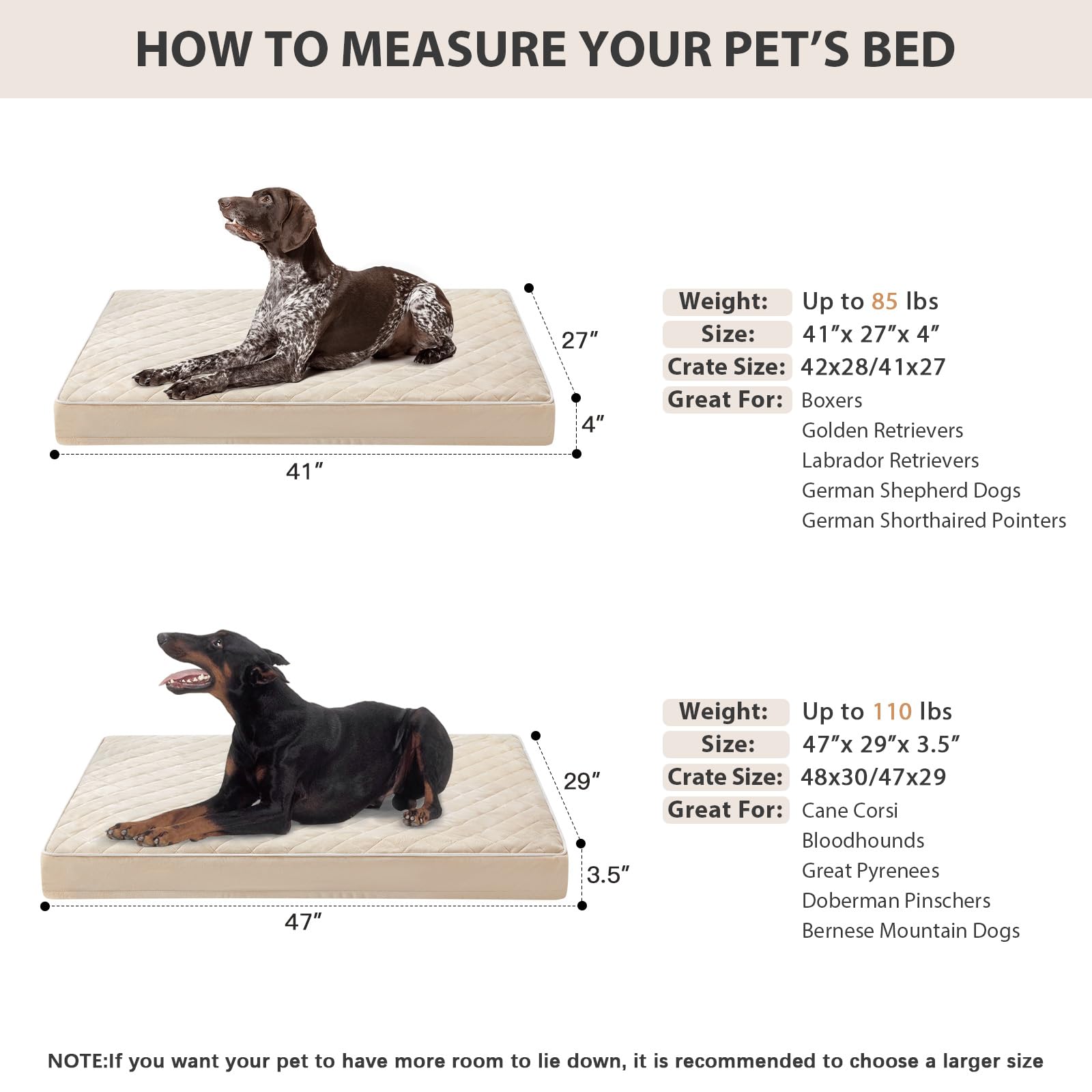 WNPETHOME Orthopedic Waterproof XL Dog Bed for Crate Cozy Sleep view 5