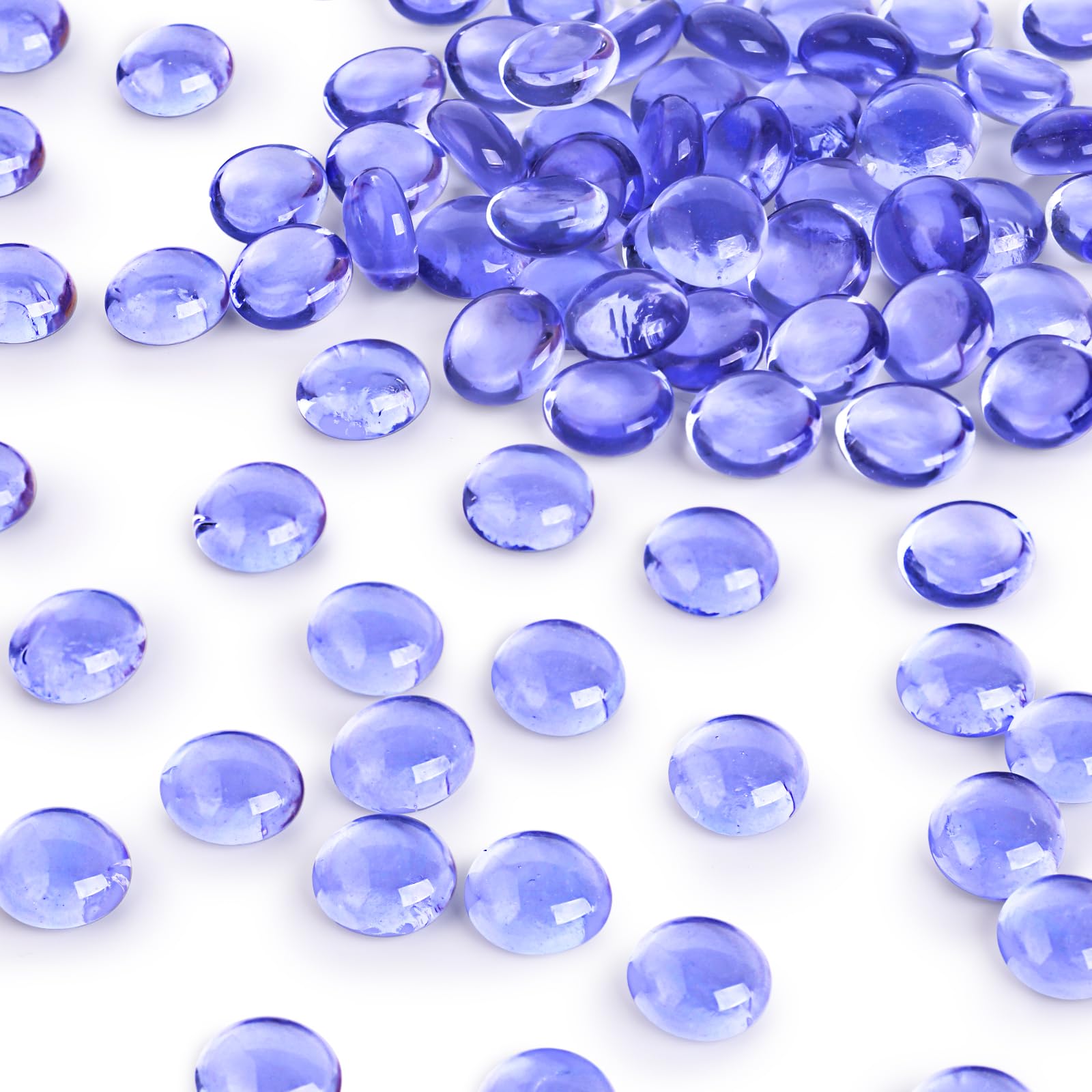 DomeStar 1.7LB Mini Flat Glass Marbles, Purple Marbles for Vases Glass Beads Fish Tank Rocks Decorative Gem Pebbles for Vase Filler Table Scatter Home Decor (330-350PCS)