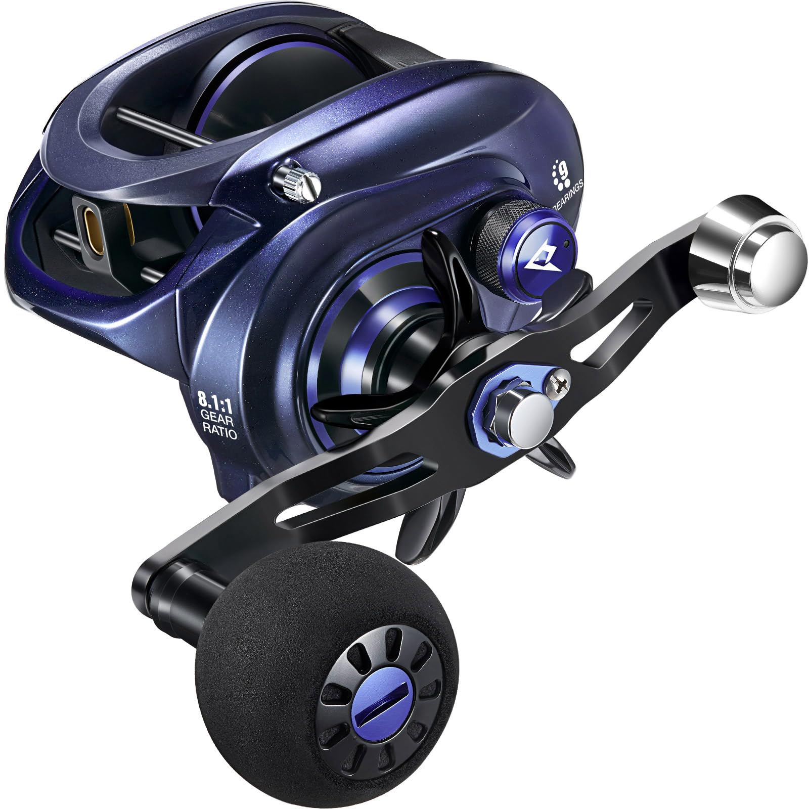 Piscifun Alijoz 400 Baitcast Fishing Reel, 38lb Max Drag Aluminum Alloy Frame, Available in 6.6:1/8.1:1 Ratio, Freshwater and Saltwater Low Profile Casting Reel for Musk