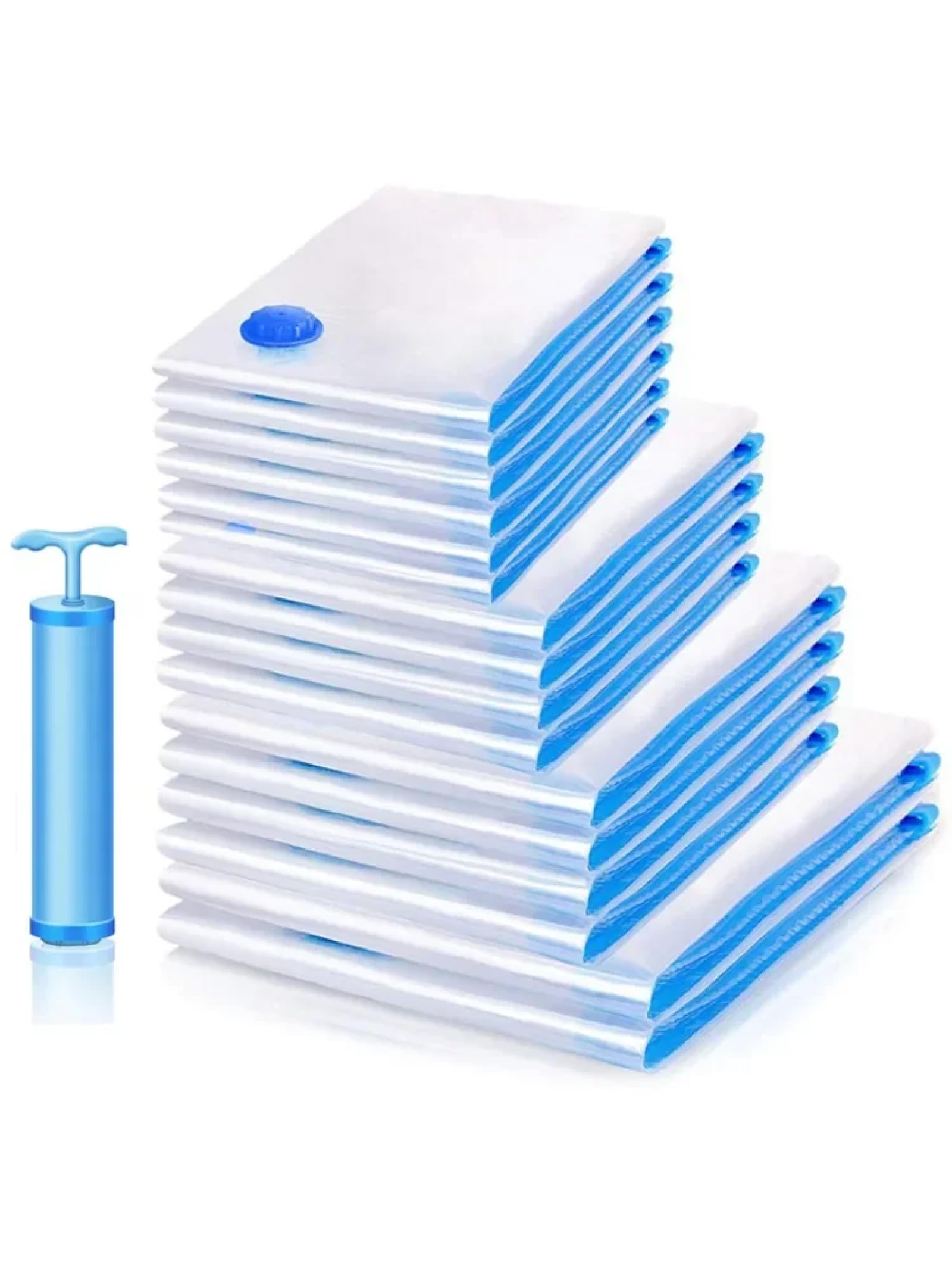 Vacuum storage bags, transparent folding compression space-saving clothing and bedding storage bags (with pumps)
