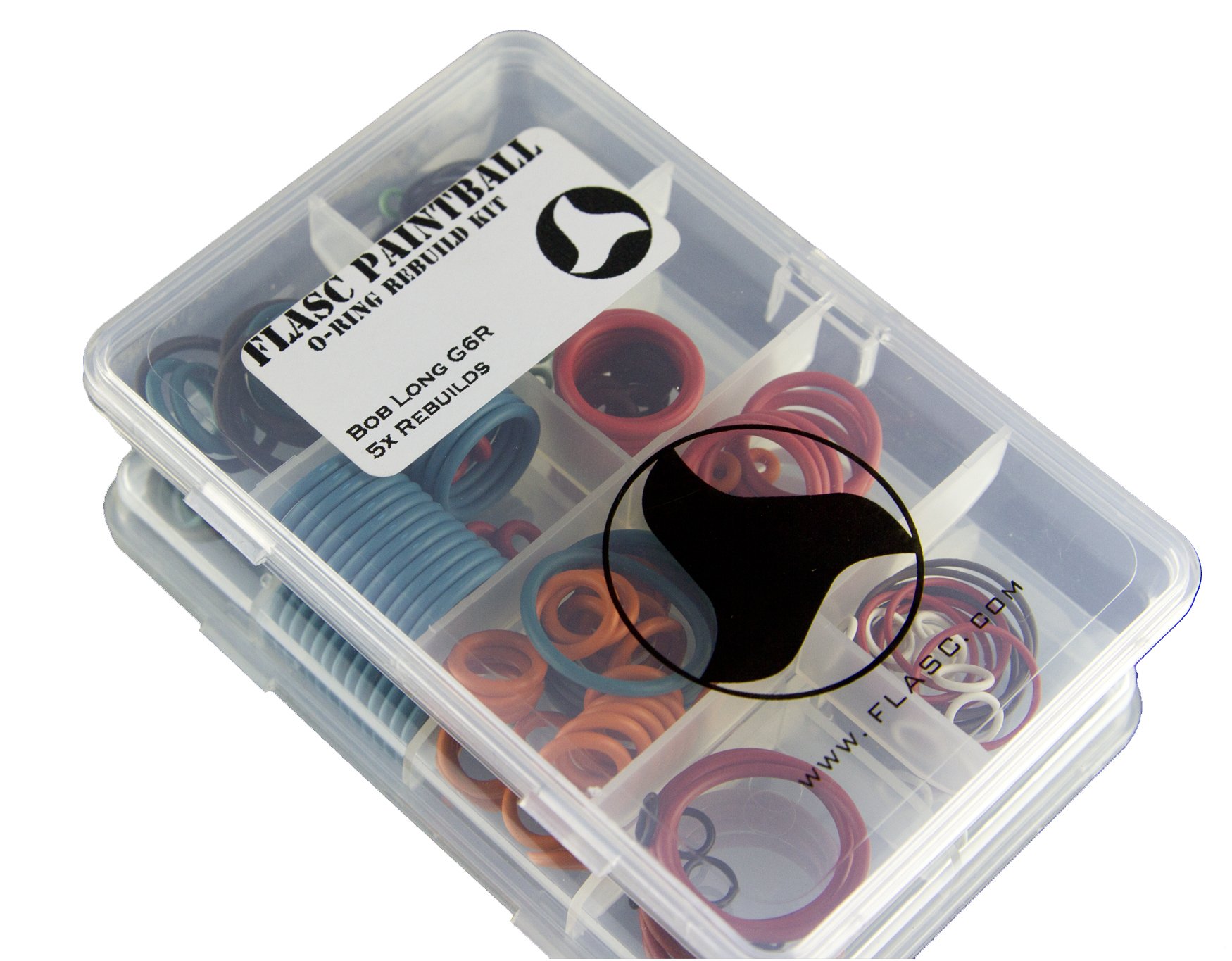 Flasc Paintball Bob Long G6R Oring kit with 5X Rebuilds Color Coded