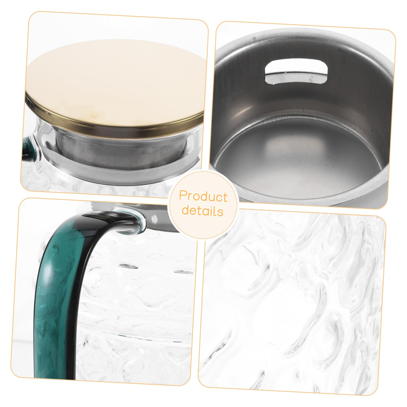 DECHOUS Jarra de Vidrio de 1.7l para Agua con Tapa, Fácil de Limpiar y Diseño Clásico, Práctica para Uso Diario en Cocina o Sala de Estar