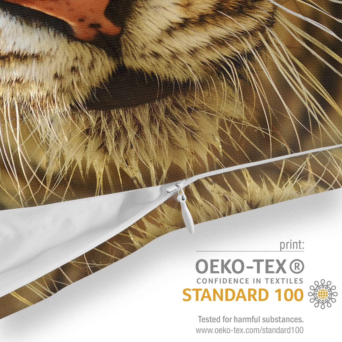 VOID Leopardo Capo Cuscini Campione Rivestimento per Uso Outdoor e Indoor Animale predatore felino Giungla Safari Flora e Fauna Selvatiche, Kissen Größe:80 x 80 cm