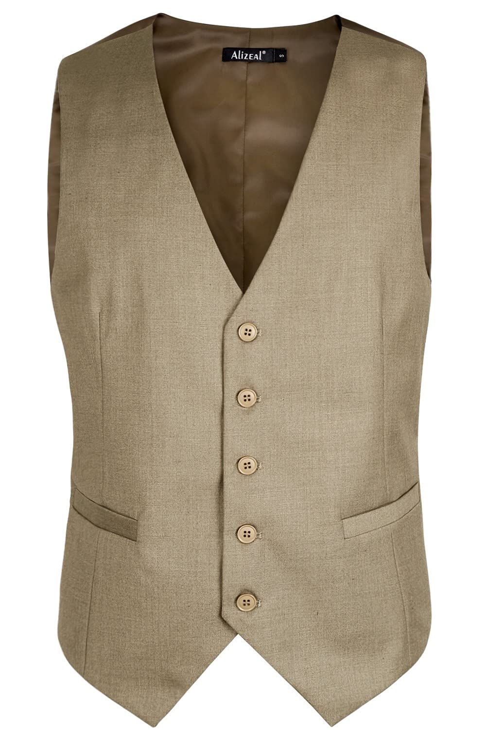 Alizeal Gilet de costume pour hommes de couleur classique, coupe normale