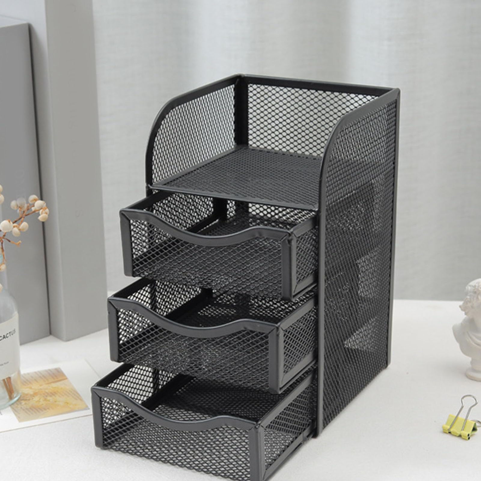 Cocoarm Cassettiera Organizer da Scrivania con 3 Cassetti, 4,9x5,0x8,1in